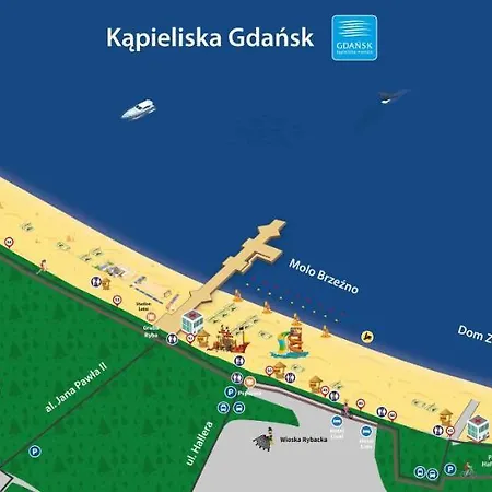 Apartamento Sunny Sleeps 4 By The With Garden Patio - Przymorze *